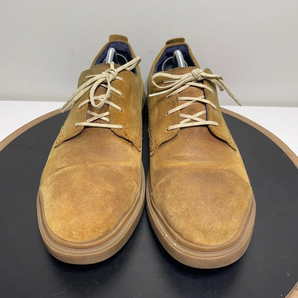 Cole Haan Grand OS Oxford Men 11.5 Cap Toe Tan Suede Business Casual Dadcore